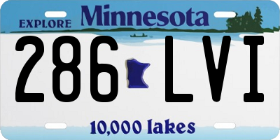 MN license plate 286LVI