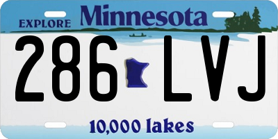 MN license plate 286LVJ