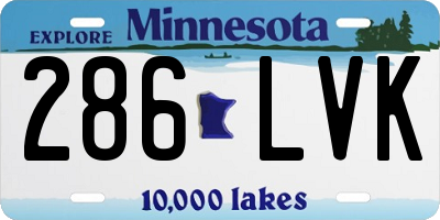 MN license plate 286LVK