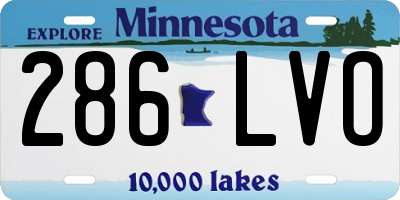 MN license plate 286LVO
