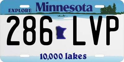 MN license plate 286LVP