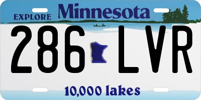 MN license plate 286LVR