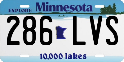 MN license plate 286LVS