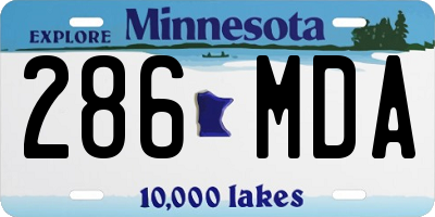 MN license plate 286MDA