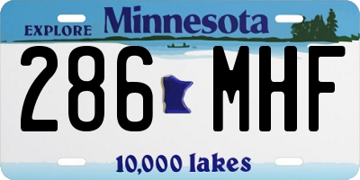 MN license plate 286MHF