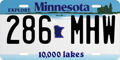 MN license plate 286MHW