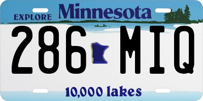 MN license plate 286MIQ