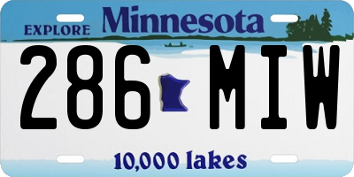 MN license plate 286MIW