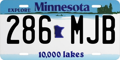 MN license plate 286MJB