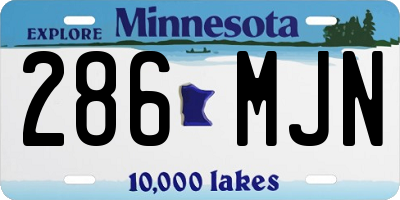 MN license plate 286MJN