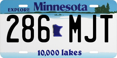 MN license plate 286MJT