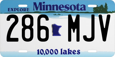 MN license plate 286MJV