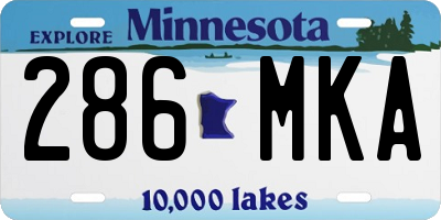 MN license plate 286MKA