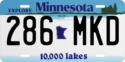 MN license plate 286MKD