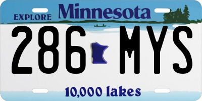 MN license plate 286MYS