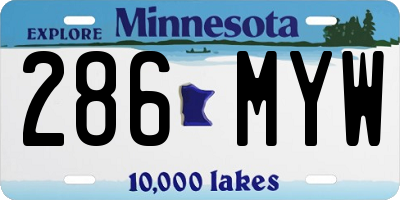 MN license plate 286MYW