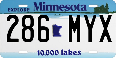 MN license plate 286MYX