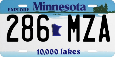 MN license plate 286MZA