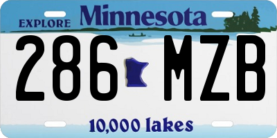 MN license plate 286MZB