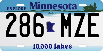 MN license plate 286MZE