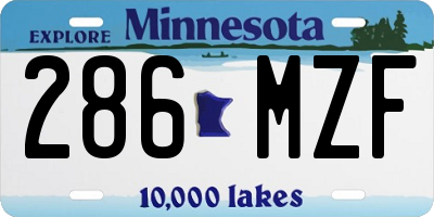 MN license plate 286MZF