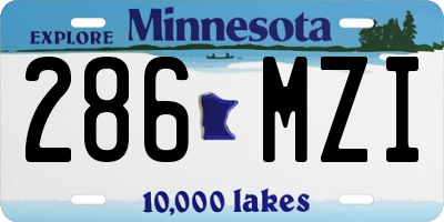 MN license plate 286MZI