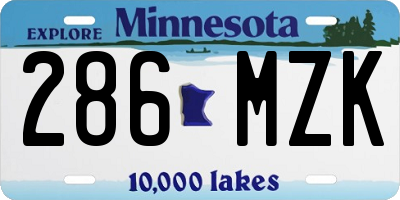 MN license plate 286MZK