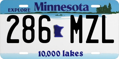 MN license plate 286MZL