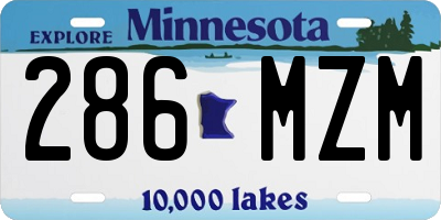 MN license plate 286MZM