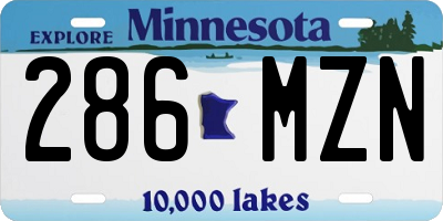 MN license plate 286MZN
