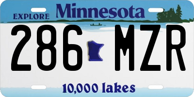 MN license plate 286MZR