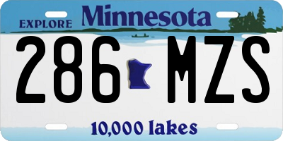 MN license plate 286MZS