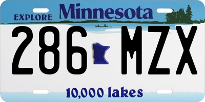 MN license plate 286MZX