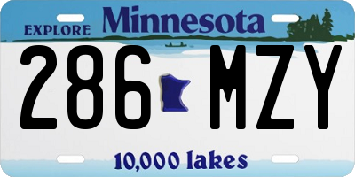 MN license plate 286MZY