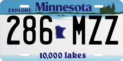 MN license plate 286MZZ