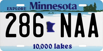 MN license plate 286NAA
