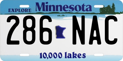 MN license plate 286NAC