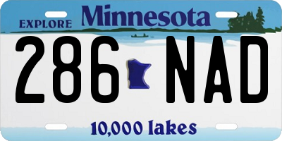 MN license plate 286NAD
