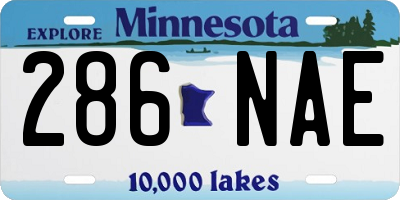 MN license plate 286NAE
