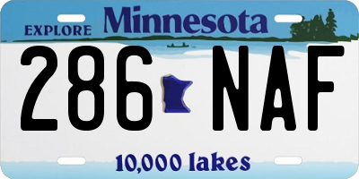 MN license plate 286NAF