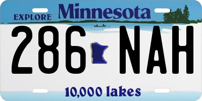 MN license plate 286NAH