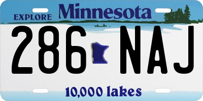 MN license plate 286NAJ