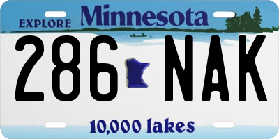 MN license plate 286NAK