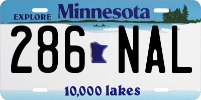 MN license plate 286NAL