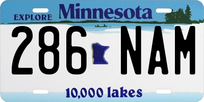 MN license plate 286NAM