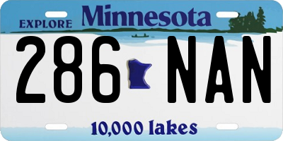 MN license plate 286NAN