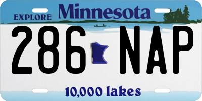 MN license plate 286NAP