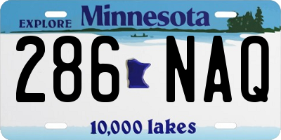 MN license plate 286NAQ