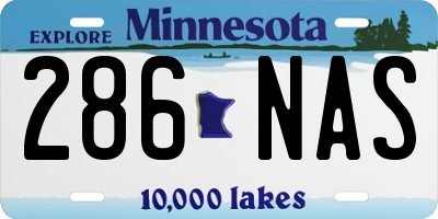 MN license plate 286NAS