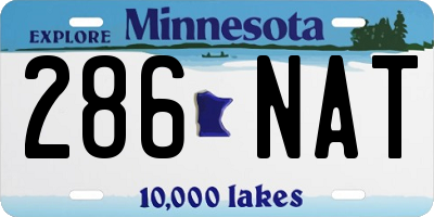 MN license plate 286NAT